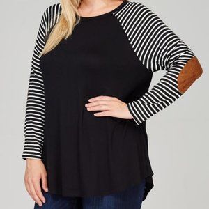 PLUS - Stripe Raglan Long Sleeve